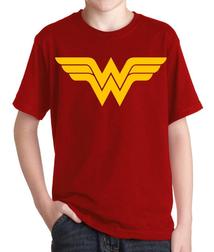 Remeras Mujer Maravilla Niños Simbolo Wonder Woman Comic