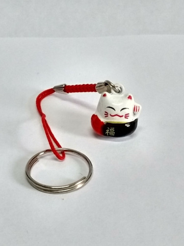Imagem 1 de 3 de Chaveiro Maneki Neko C/ Guizo Pingente P/ Celular Ref-c Novo