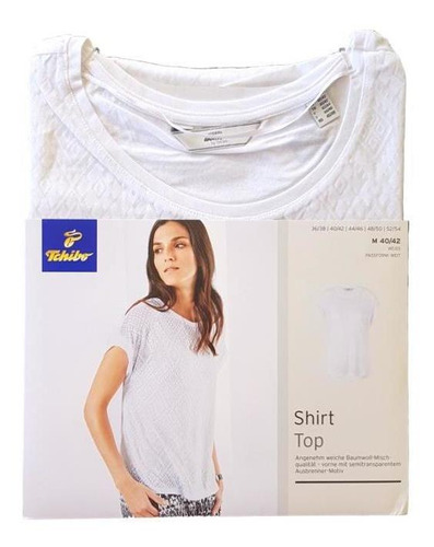 Blusa Blanca Manga Corta Mujer