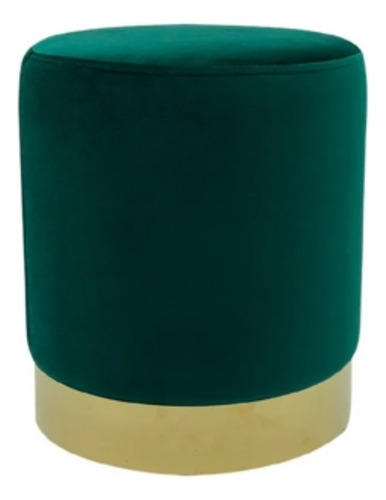 Taburete Tipo Otomano Redondo Color Verde