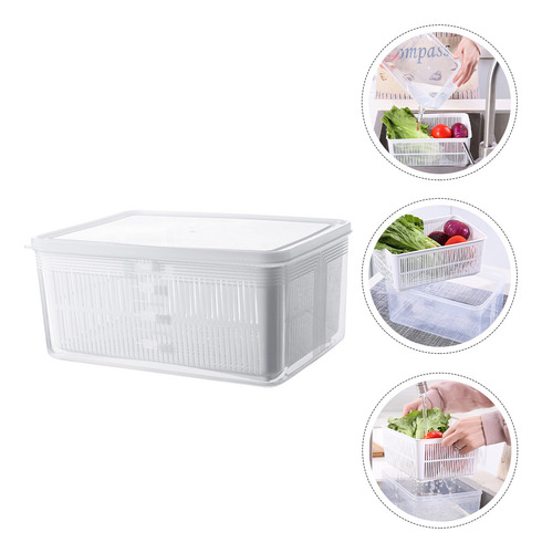 Cesta De Almacenamiento Doble Con Escurridor Para Refrigerad