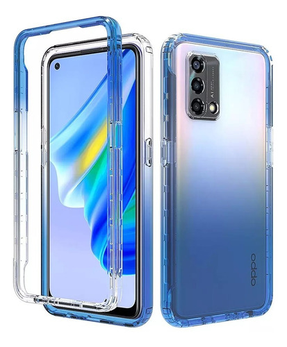 Funda 2 En 1 Uso Rudo For Modelos Oppo Bicolor Transparente