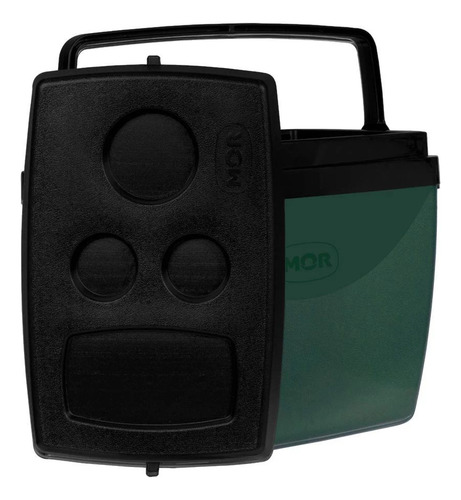 Kit Com Duas Cadeiras De Praia Xadrez Verde + Cooler 34 L