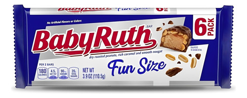 Baby Ruth Fun Size 6 Pack Chocolate Cacahuate Caramelo Imp
