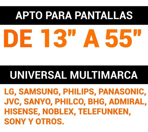 Soporte Tele 32 43 50 55 Extensor Reforzado Doble Brazo 30kg