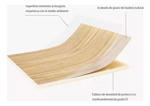 Tocador Madera Moderno Con Espejo Led Cajon Incluye Taburet Color Madera Oscura