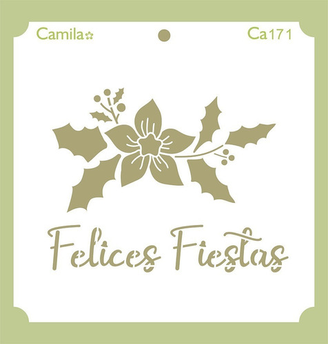Imagen 1 de 1 de Camila Navidad - Stencil Felices Fiestas -20 X 20cm - Ca171