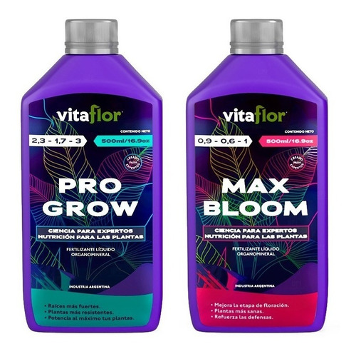 Terrafertil Fertilizante Vitaflor Progrow Max Bloom 500 Grow