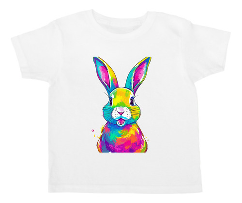 Playera Bebé Conejo Colorido Sonriente - Animales