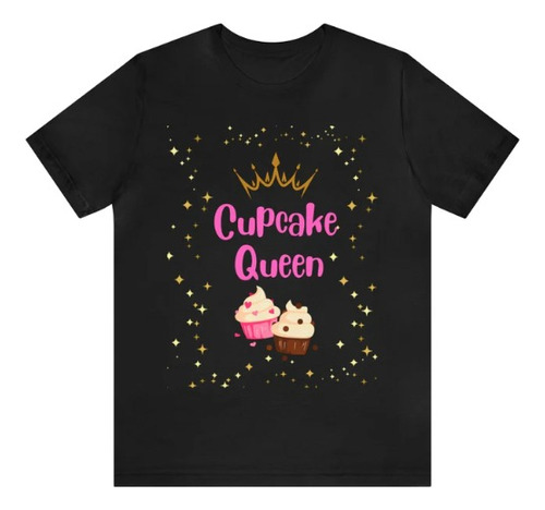 Polera Unisex Pastelera Cupcakes Reina Algodon Estampado