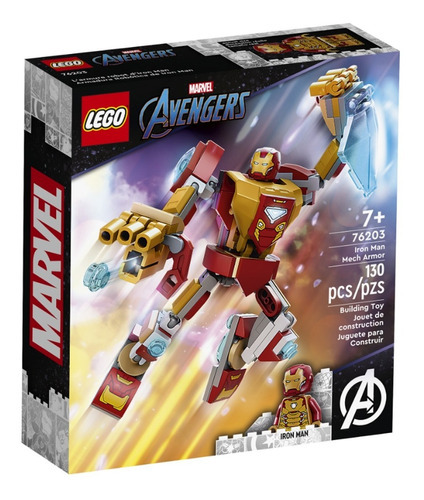 Lego Marvel Armadura Mecánica Iron Man Set Completo Cantidad De Piezas 130