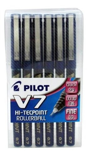Pluma Pilot V7 Rollerball Azul (estuche 6)