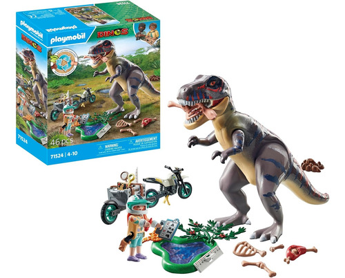 Playmobil Trex Dinosaurio + Figura Exp. Moto 46pcs 71524 T-rex Dinosaurio