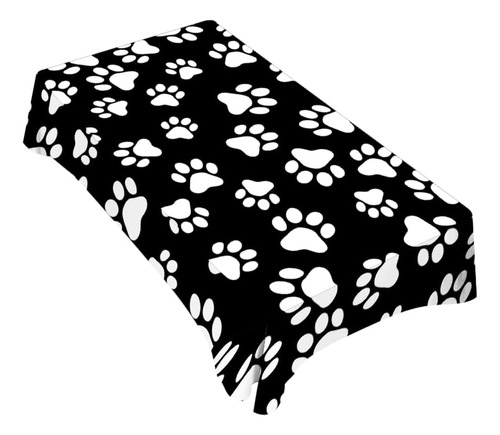 Dog Paw Tablecloth 60x84 Inch Rectangular Black White Cat Fo