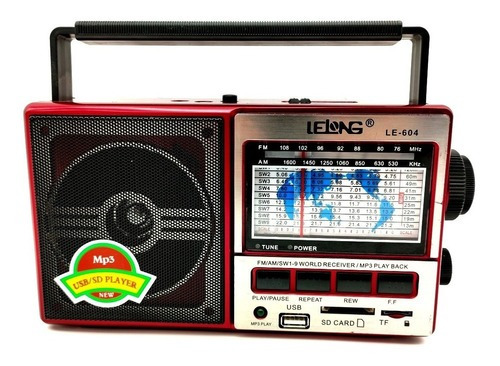 Rádio Portátil Lelong Le-604 11 Faixas Usb/sd Am Fm