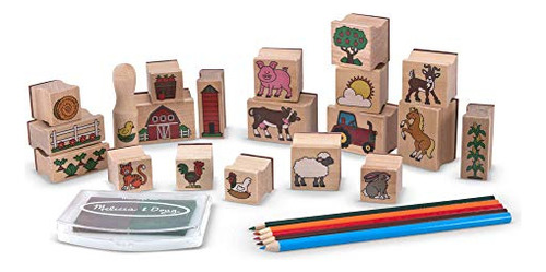 Set De Sellos De Madera Stampascene De Melissa Doug Farm 20
