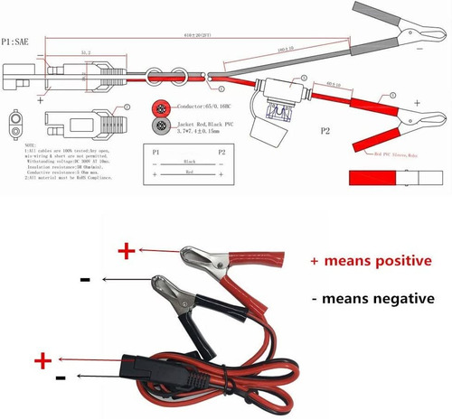 Sae A Aligater Clips Trickle Cable De Extensión De Cargador