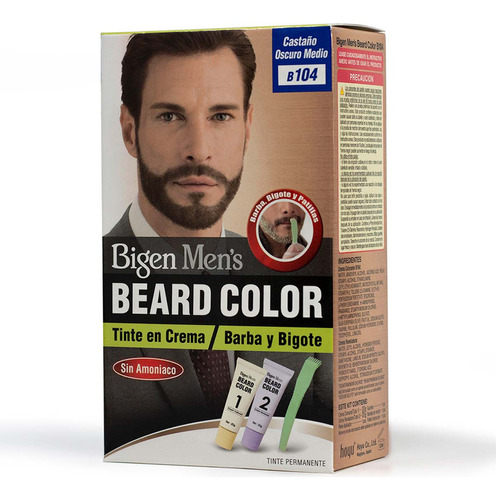  Tinte Para Caballero Bigen Mens Beard Color Castaño Oscuro Medio