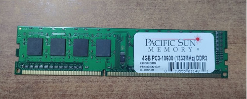 Memoria Ram Ddr3 4gb Pc3-10600 1333 Mhz Pacific Sun