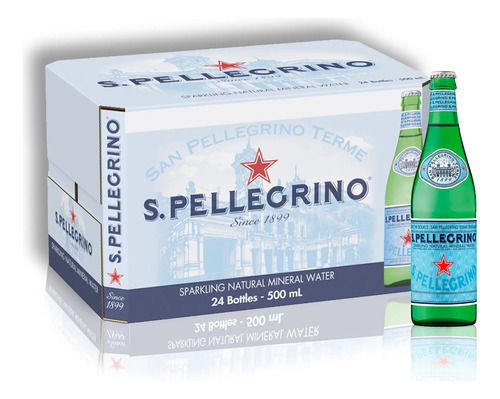 San Pellegrino Agua Mineral Con Gas Vidrio Pack X24u 505ml