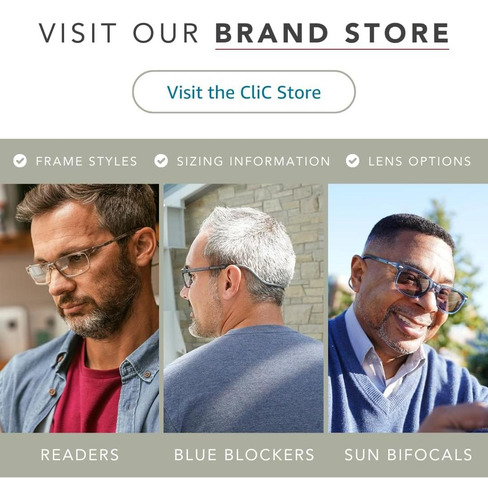Gafas De Lectura Clic Azul M-xl 2.0x Ajustables
