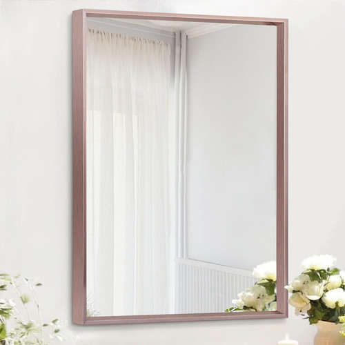 Espejo Rectangular Con Marco De Metal Aazzkang Para Baño, Do
