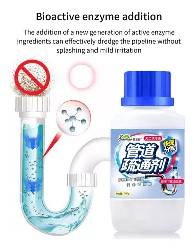 Pipe Dredge, Powerful Sink Bubble Bombs Fast Foaming Pipe Cleaner Powder Dredge  Agent For Kitchen Toilet Pipe Quick Cleaning Tool 300g