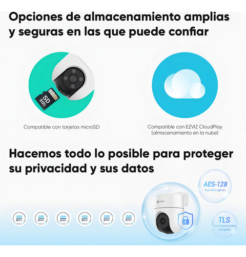 Kit de câmera Ezviz 2mp 360° Wifi Pt com Micro SD 256gb