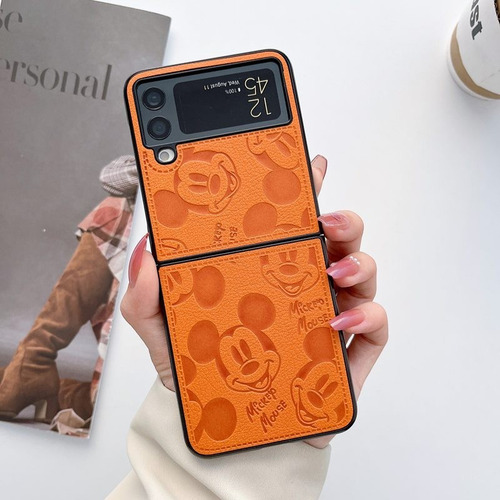 Funda Capa Mickey Leather Para Galaxy Z Flip 5 4 3 6 Z Flod 2 3 4 5 6 Find N2 N3 X Flip Xiaomi Mixflip Mix Flip