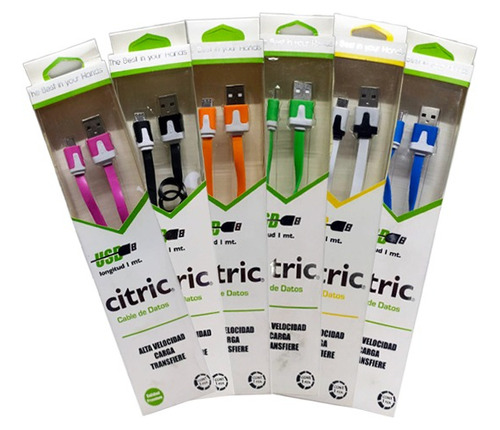 Cable Citric Micro Usb 1 Metro Varios Colores