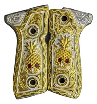 Comprar Cachas Beretta 92fs Calavera Piña Chapa De Oro Y Tornillos