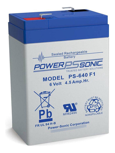 Bateria Sellada 6v 4.5a Powersonic Ps-640f1