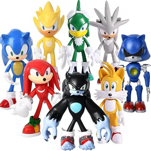 Mccons 8 Pcs Sonic Toys - Sonic Toys Action Figures, Sonic F