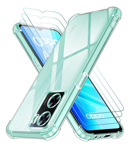 Funda Uso Rudo Silicona Tpu Suave Para Oppo A57/a77+mica Transparente Oppo A57 4g/5g/ A77 4g/5g/ A57e 4g / A57s 4g