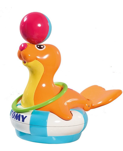Imagen 1 de 6 de Juguete Para Baño Bebe Leon Marino Balanceo Agua Tomy 92123