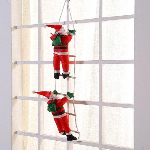 Adorno Colgante De Papá Noel Doble De 25 Cm