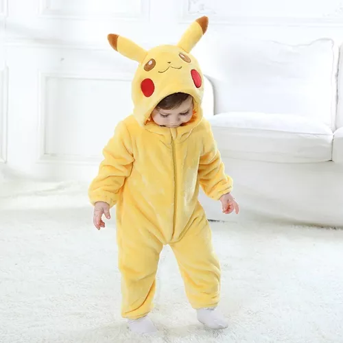 Macacão Pikachu Bebê Pijama Fantasia Desenho Pokémon Anime