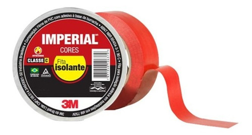 Fita Isolante 3m Imperial Vermelha  18 Mm X 10 M