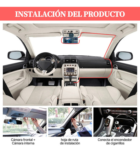 Camara De Auto Seguridad 1080p Hd Gran Angular 170°3 Cámaras