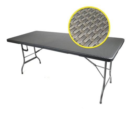 Mesa Plegable Rattan Catering Camping Maletín Valija 1.80 M