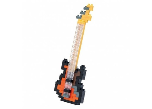 Nanoblock Bajo Naranja Mini Bloques Armable Electric Bass