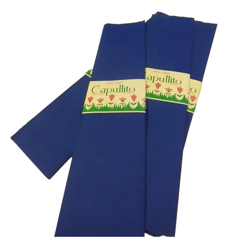 Papel Crepe 50 X 200 Cm Capullito; Pack X 10 Azul Azul Francia