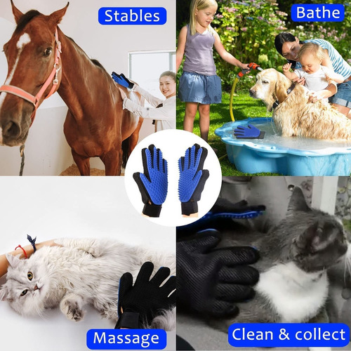 Xezun Pet Grooming Glove, Gentle Deshedding Brush Glove, E