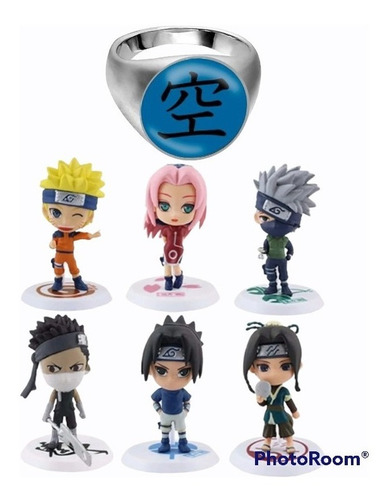 Figuras Naruto Set Figuras X 6 Anime Obsequio Anillo Akaski