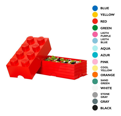 Imagen 2 de 10 de Caja Apilable Para Ordenar Lego® 4004 Original Bloque De 8
