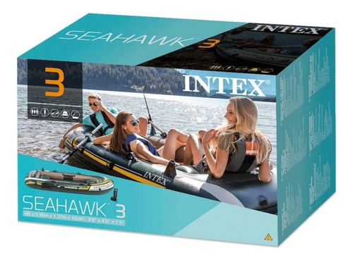 Bote Inflable Intex Seahawk 3 Set Capacidad 360 Kg