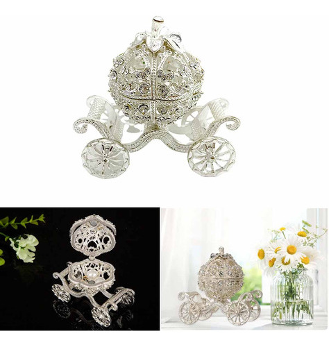 Joyero De Cristal Con Forma De Carruaje De Calabaza, Joyero