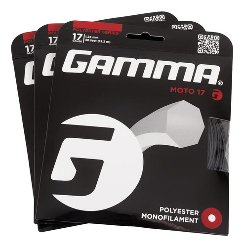 Corda Gamma Moto 17l 1.24mm Preta - Pack Com 3 Sets