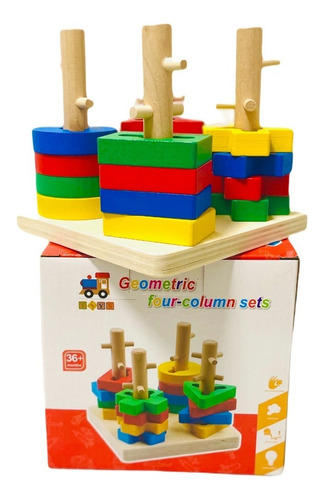 Juego De Madera Encaje Y Motricidad Fina Montessori