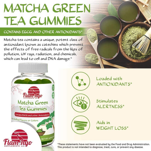 Matcha Green Tea Extract Gummy Vitamin With Egcg. Energy Gum